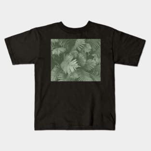 Green Dark Forest at Night, Fern Garden Plants Kids T-Shirt